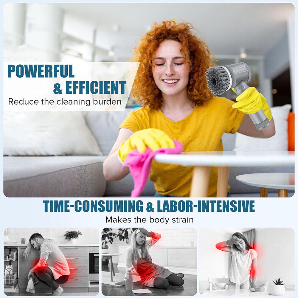 8-in-1 Electric Spin Scrubber β Effortless Deep Cleaning in Minutes