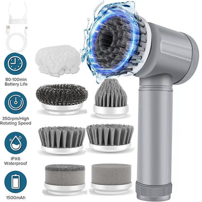 8-in-1 Electric Spin Scrubber – Effortless Deep Cleaning in Minutes