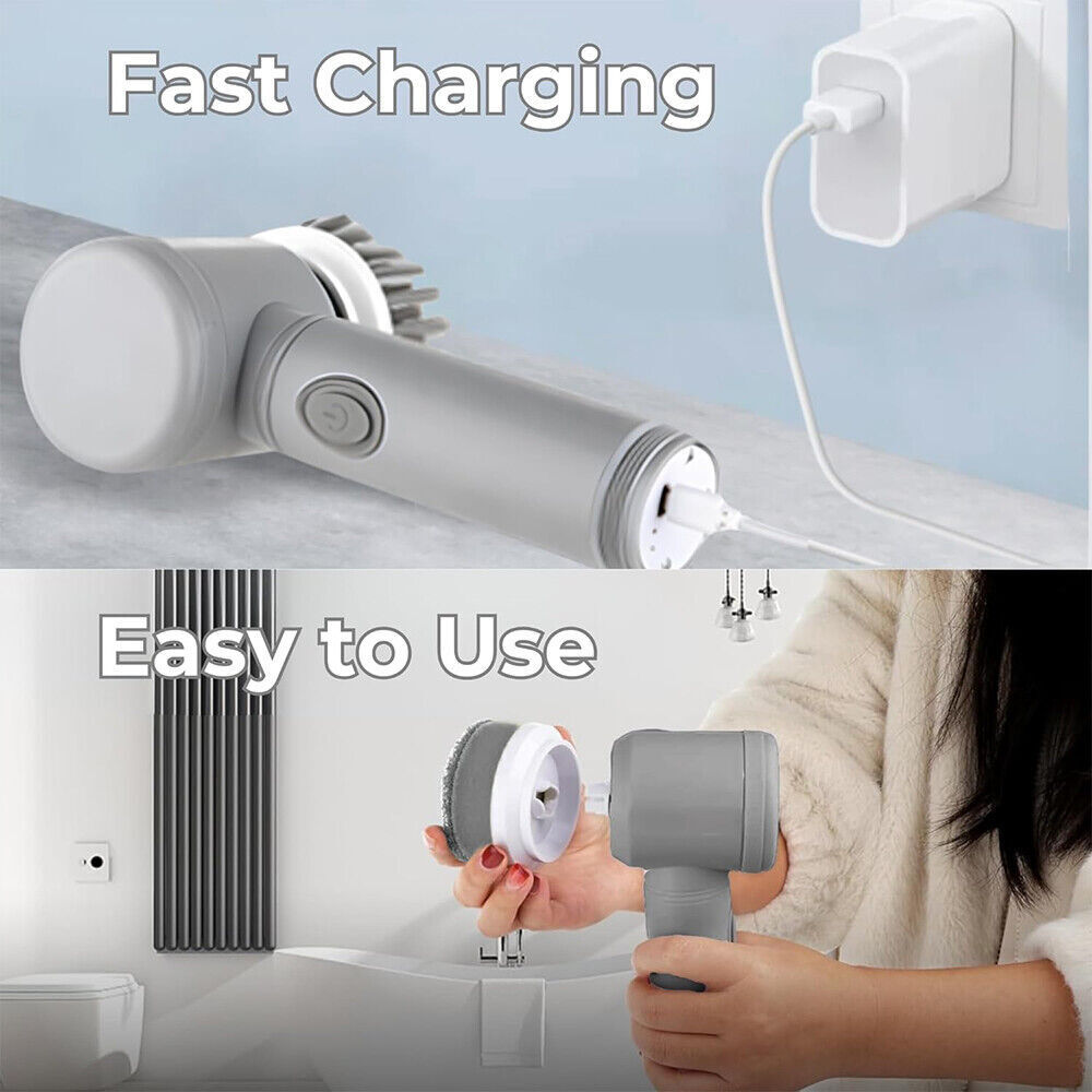 8-in-1 Electric Spin Scrubber – Effortless Deep Cleaning in Minutes