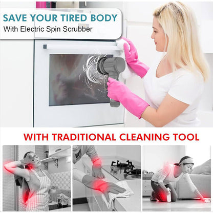 8-in-1 Electric Spin Scrubber – Effortless Deep Cleaning in Minutes