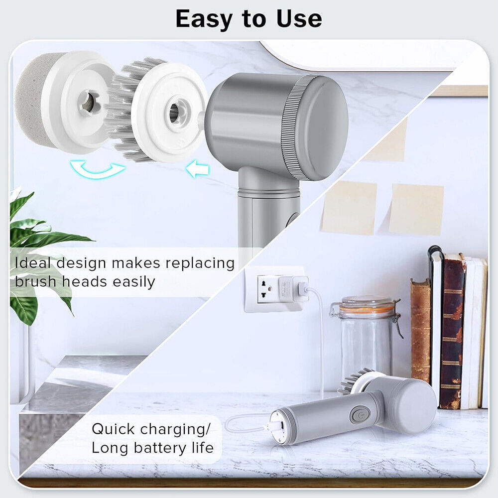 8-in-1 Electric Spin Scrubber – Effortless Deep Cleaning in Minutes