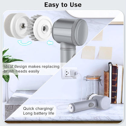 8-in-1 Electric Spin Scrubber – Effortless Deep Cleaning in Minutes