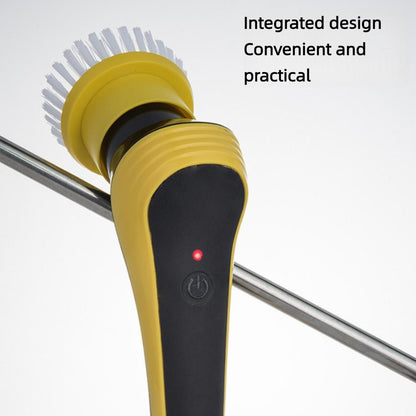 Yellow Electric Spin Scrubber With Telescopic Handle
